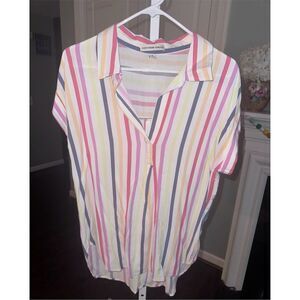 Alexander Jordan Women's‎ Multicolor Striped Button-Up Shirt Size M